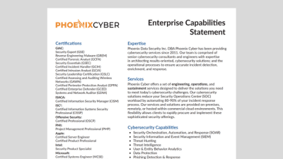 Phoenix Cyber | Resources | Enterpise Capabilities Statement
