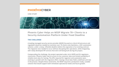 hoenix Cyber Helps an MSSP Migrate 70+ Clients to a Security Automation Platform Under Fixed Deadline 